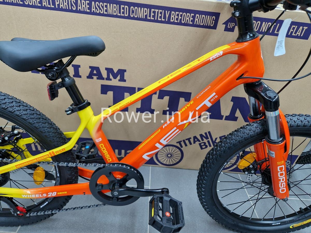 Дитячий магнієвий велосипед 6-8 років Corso Next 20 Orange