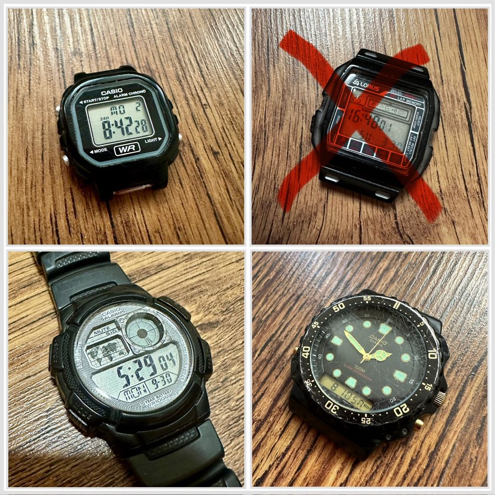 Casio AQ 100W Japan 1987, AE 1000W, LA-20WH,