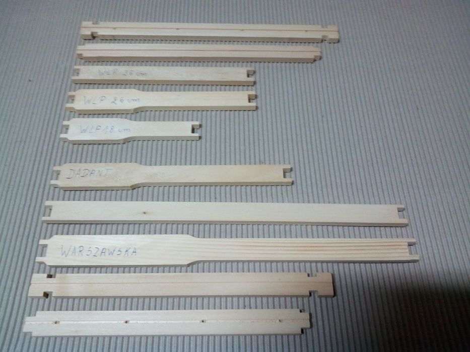 Ramki pszczele wielkopolskie zwykle czopowane  warszawskie poszerzane