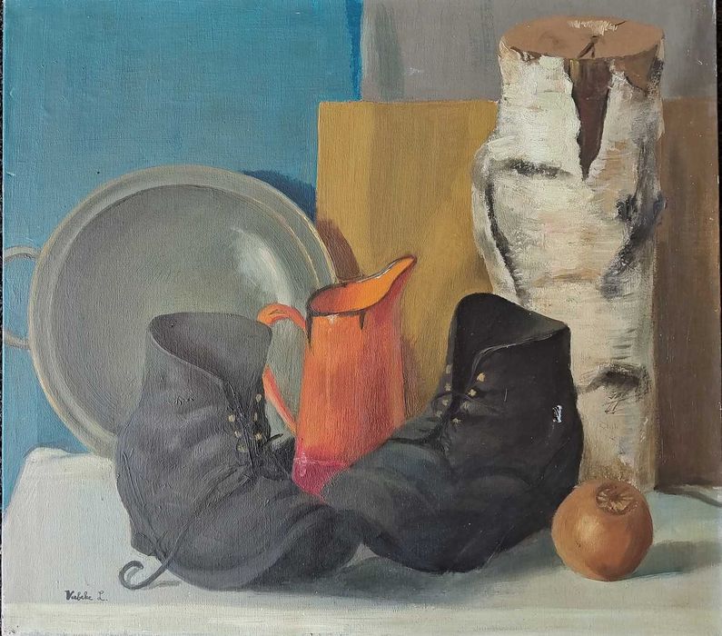 Leon Verbeke – olej, martwa natura z charakterem, lata 40–50