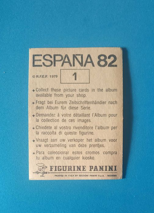 Cromo Nº1 - Raro -Por colar-Mundial de Futebol - Espanha 1982 - Panini