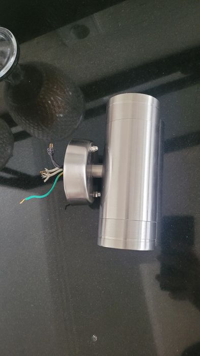 Lampa elewacyjna kinkiet tuba  chromowana góra  dół