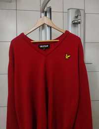 sweter sweterek czerwony XXL red Lyle&Scott classic sport retro drip p