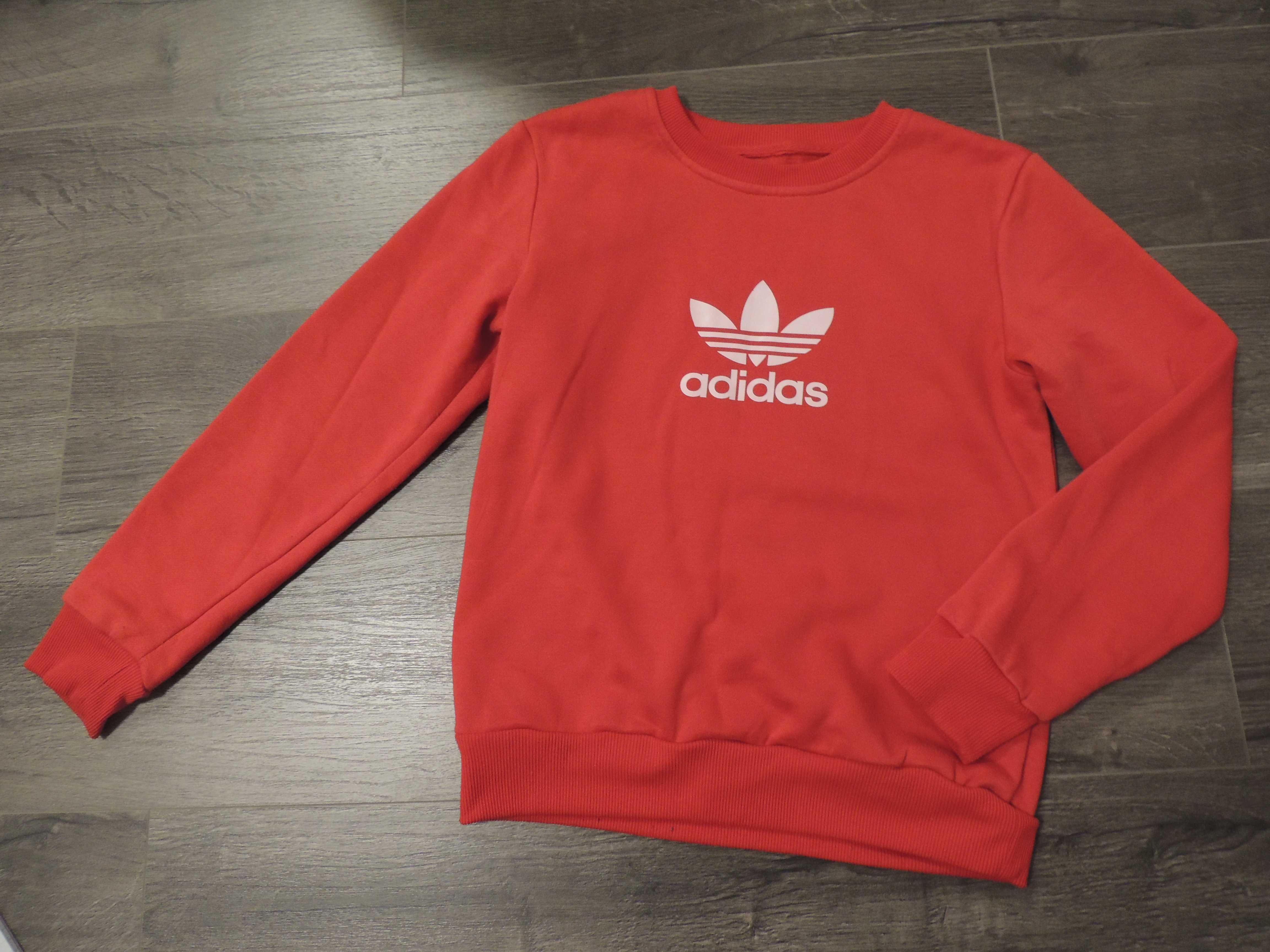 damska czerwona bluza adidas z logo S/M