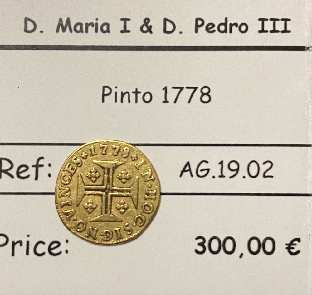 Moeda de ouro D.MARIA I & D. PEDRO III PINTO 1778