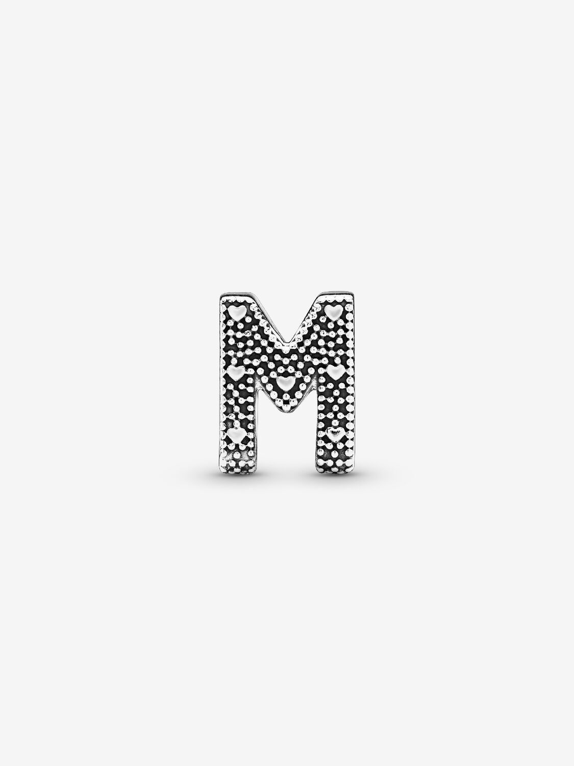 Pandora charms literka M srebro cyrkonie