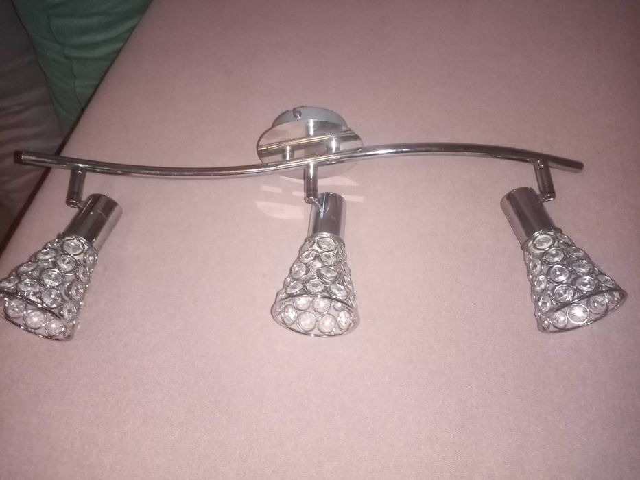 Lampa kinkiet listwa kryształki chrom