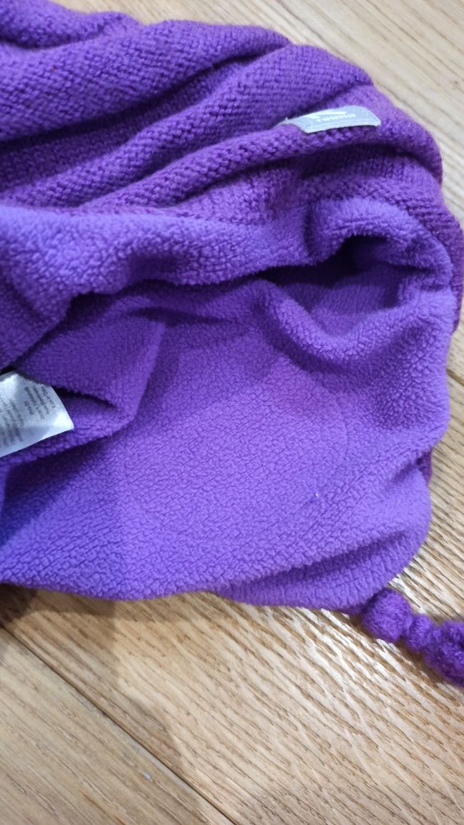 Czapka reima 54/56 (rozmiar 98) fioletowa wełniana na polarze windstop