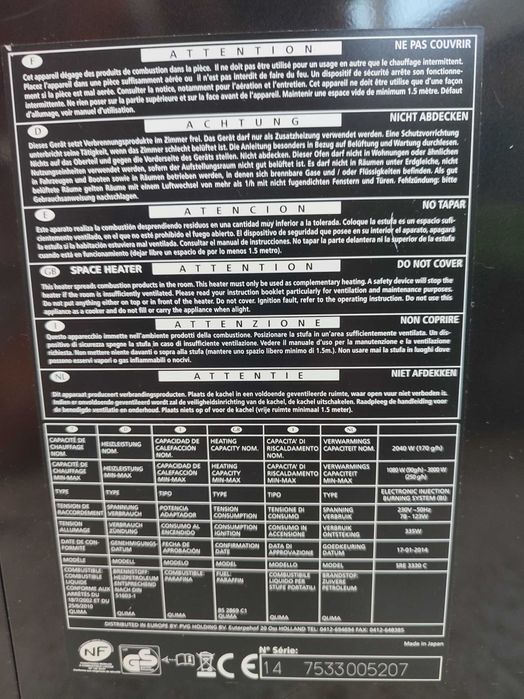 Aquecedor Qlima funciona com isoparafina indolor