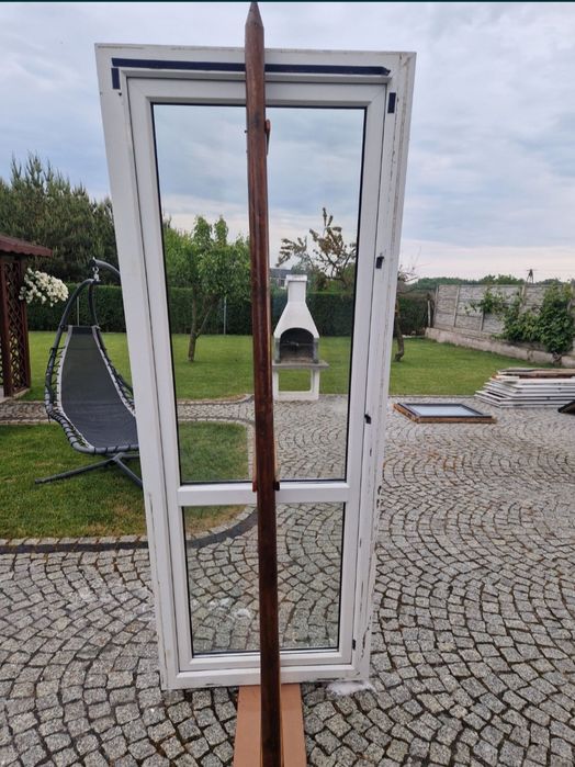 Drzwi okno 89x235 balkonowe 86x243 pcv z demontażu