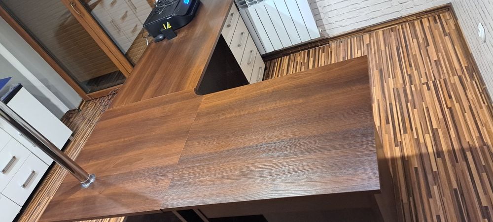 Biurko narożne rogowe z kontenerami 192x155x78