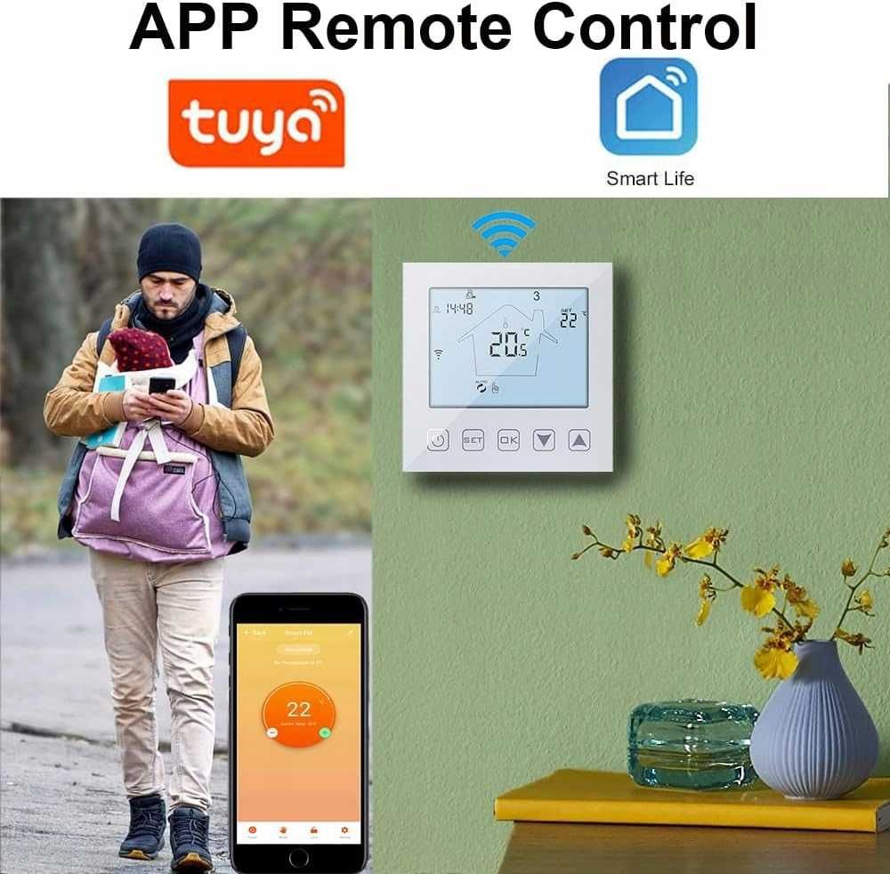 Inteligentny termostat Ketotek Biały Tuya Smart Life App