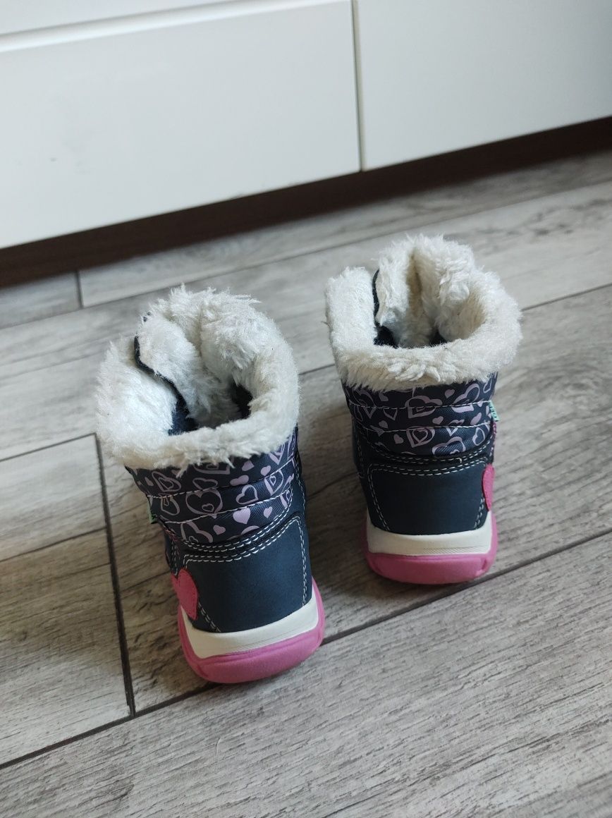 Kozaki, buty zimowe dziewczęce roz. 21