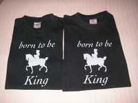 T Shirt Azul Escuro - Born To Be King T-5/6 e 7/8 Anos
