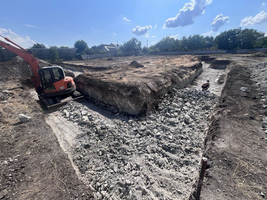 Услуги экскаватора котлован, траншея септик фундамент мини екскаватор