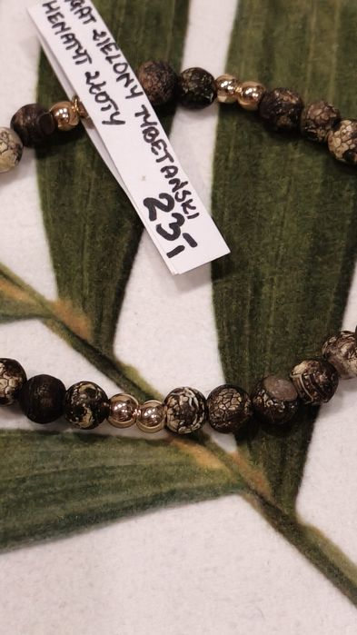 Bransoletka z naturalnych kamieni Agat tybetański