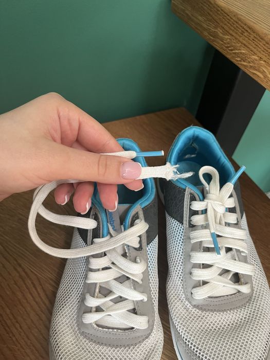 Buty sportowe damskie reebok białe do biegania sport niebieskie