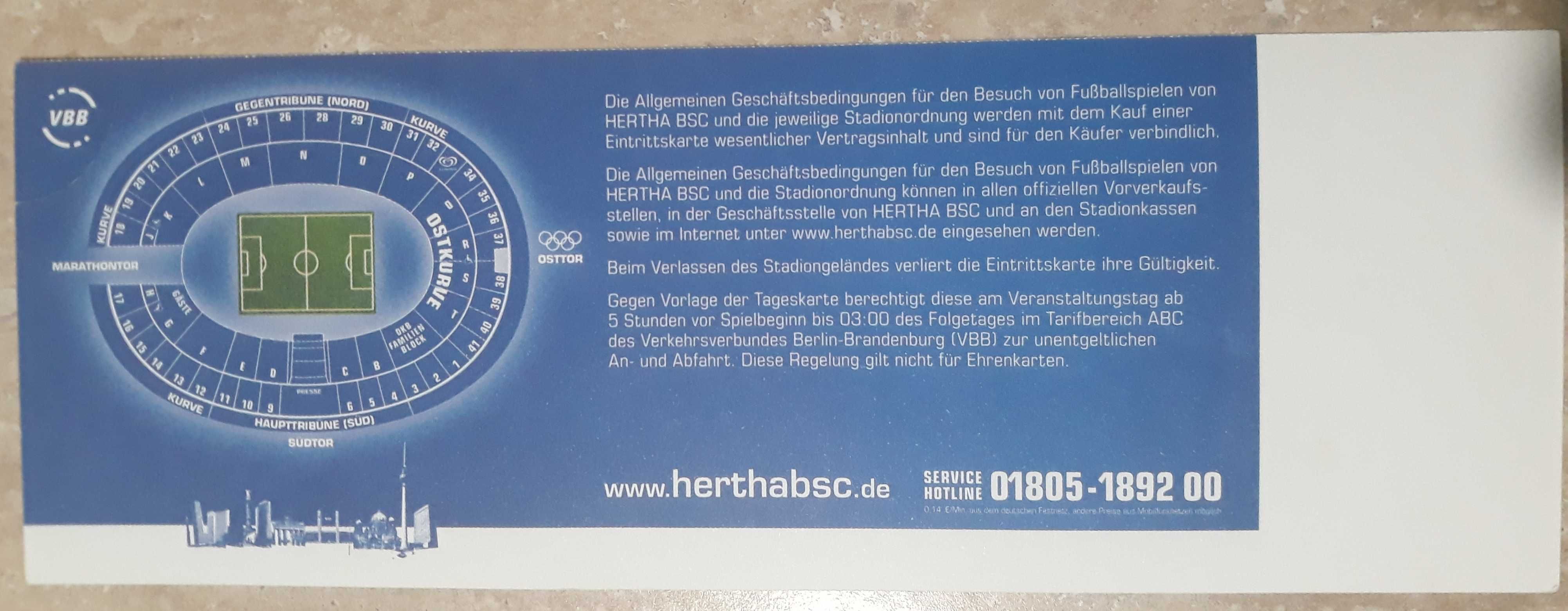 Bilet do kolekcji 1.Bundesliga: Hertha BSC Berlin - TSG Hoffenheim