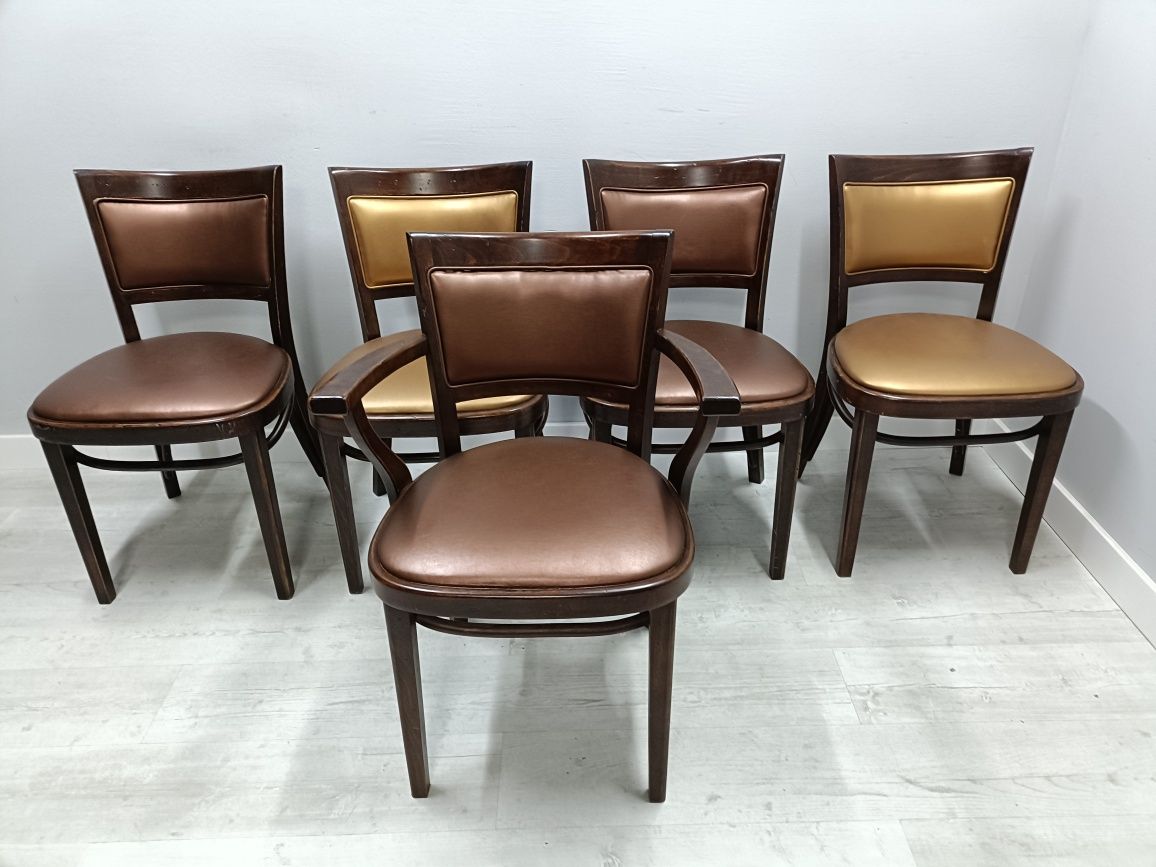 Drewniane krzesła gięte Thonet bardzo masywne i stabilne