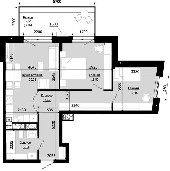 Продаж 2 кім. квартири SOUL PARK вул П. Орлика 68.35 кв.м