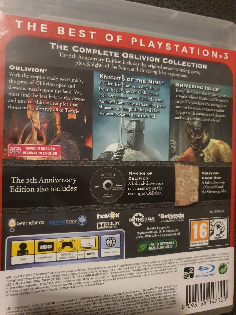 Sprzedam The elder Scrolls 4: Oblivion 5th Anniversary Edition  Ps3  3