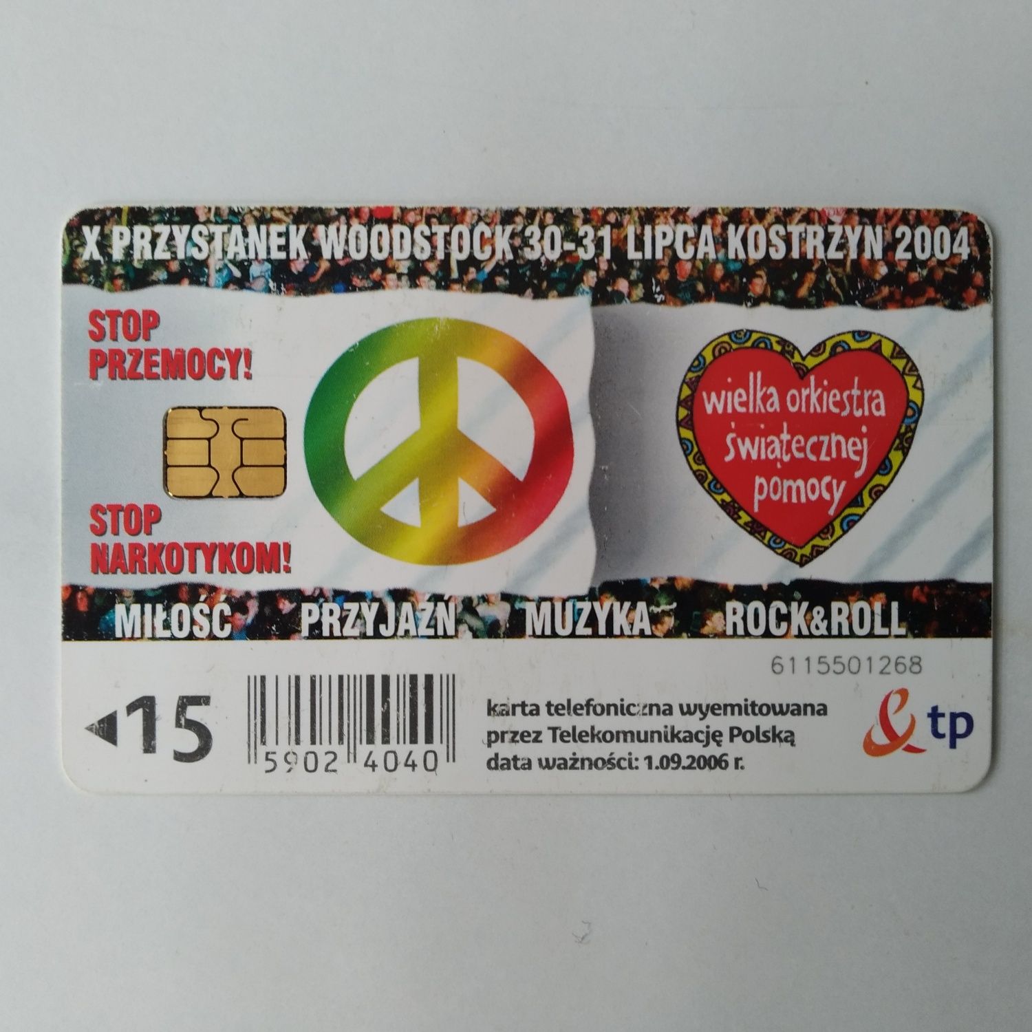 karta telefoniczna X Przystanek Woodstock 30-31 lipca Kostrzyn 2004 TP