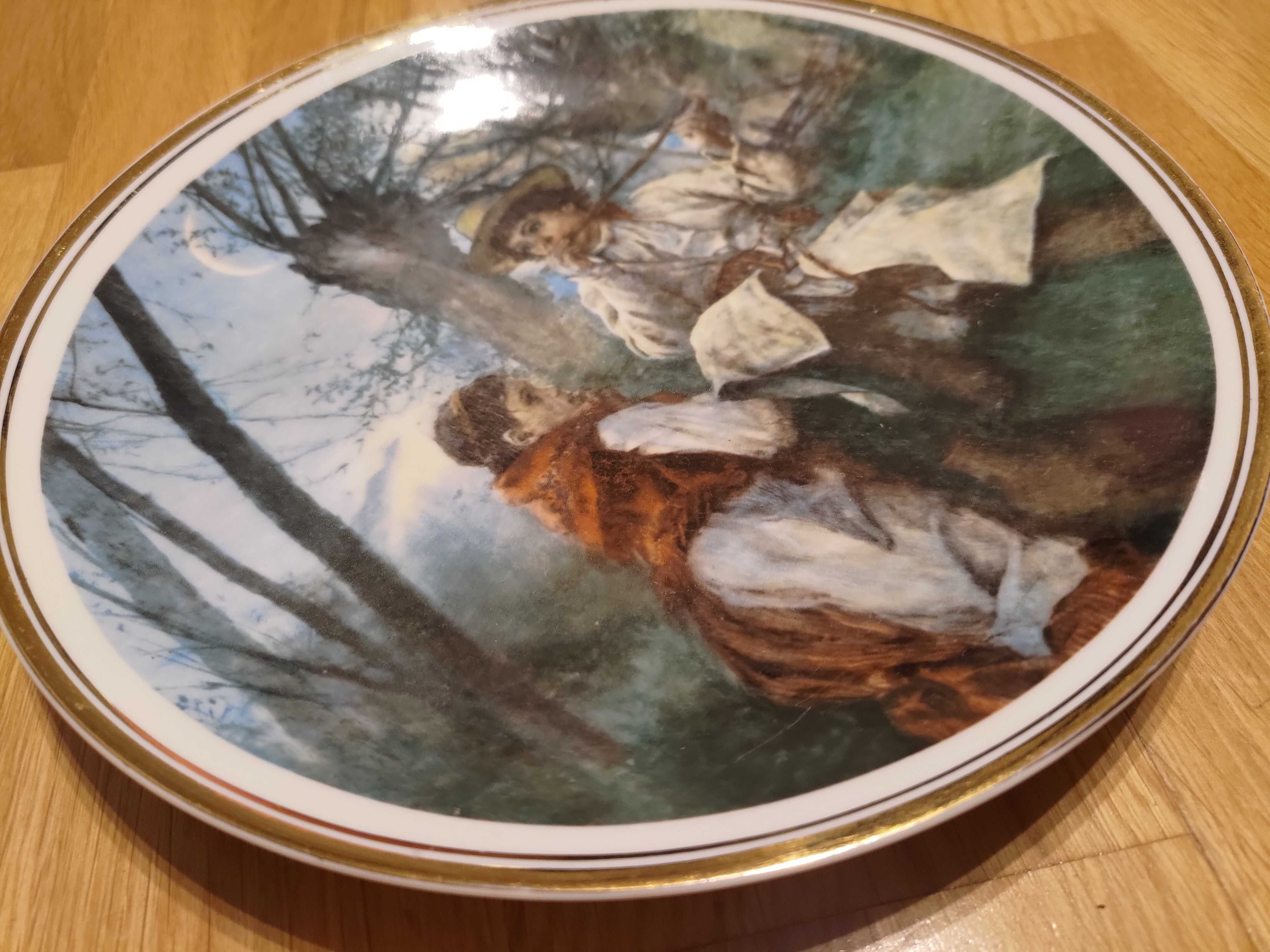 Porcelanowy talerz Sielanka Witold Pruszkowski kolekcjonerski vintage