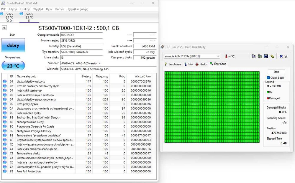 Dysk zewnętrzny, przenośny | Seagate 500GB / USB 3.0