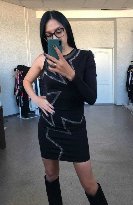 Жіноча чорна ефектна сукня Туреччина