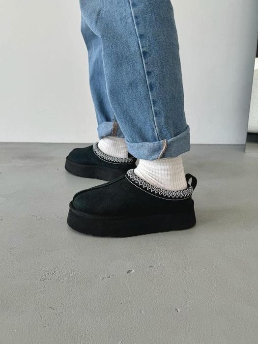 ugg tazz чорні, жіноча платформа угг таз, black уггі
