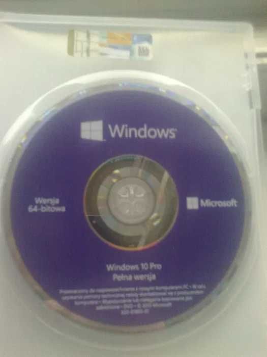 Windows 10 Professional 64 bit OEM PL naklejka z kluczem + płyta dvd