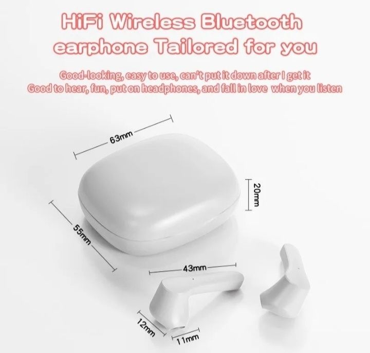 Js36 Zestaw słuchawkowy Bluetooth +powerbank białe nowe