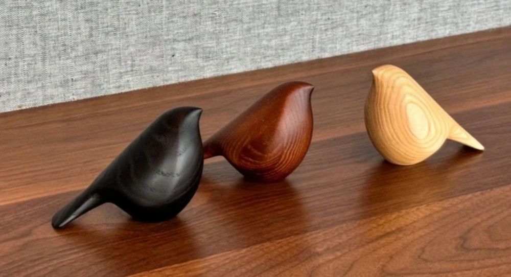 Dekoracyjne dębowe ptaki trio