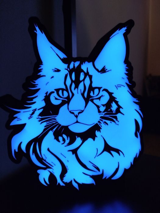 Lampa Kolor LED - Maine Coon - Neonki 3D