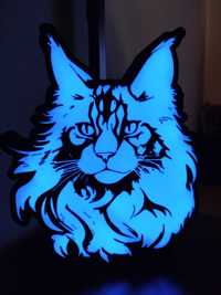 Lampa Kolor LED - Maine Coon - Neonki 3D