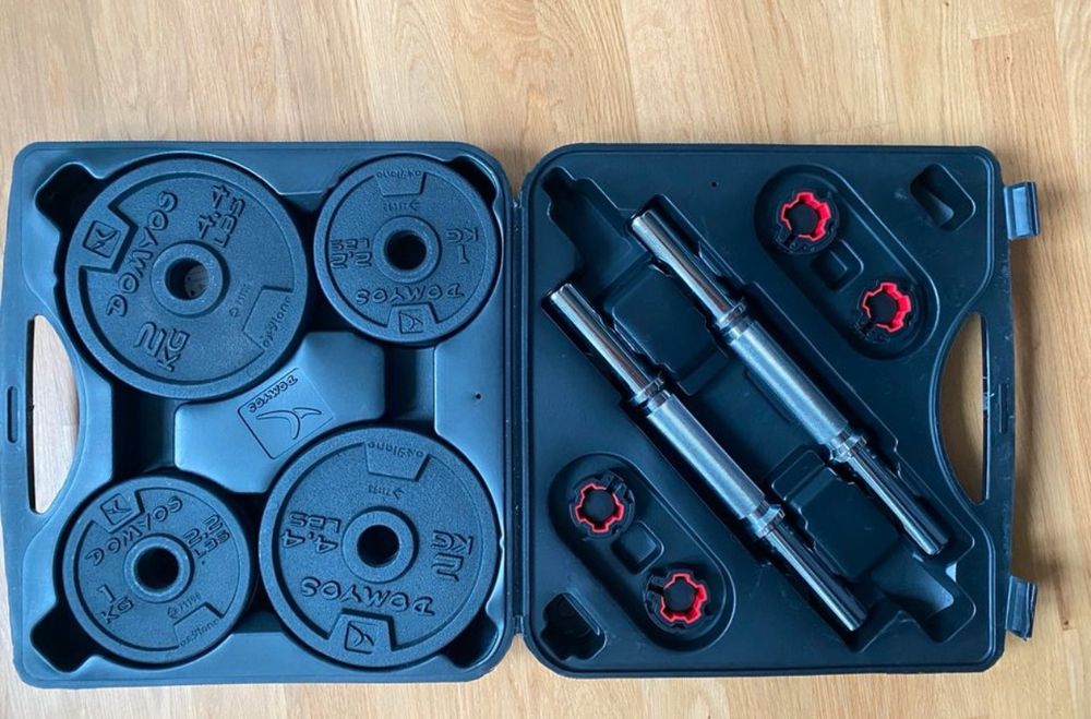 Hantelki 20 kg w walizce Decathlon