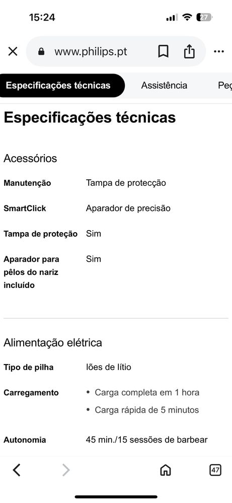 Maquina de barbear Philips S5400 Aquatiuch, como nova