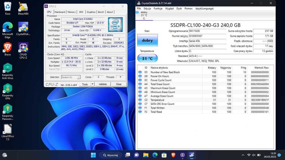 Acer Aspire V3-372 nowy dysk i bateria
