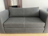 Mała sofa kanapa rozkładana ciemna szara