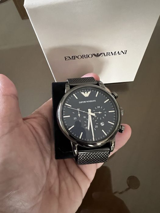 Relogio Armani prateado e azul - Novo