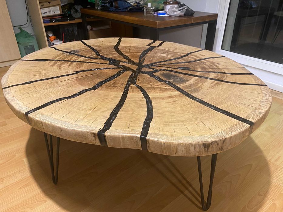 Stół żywica epoksydowa + dąb