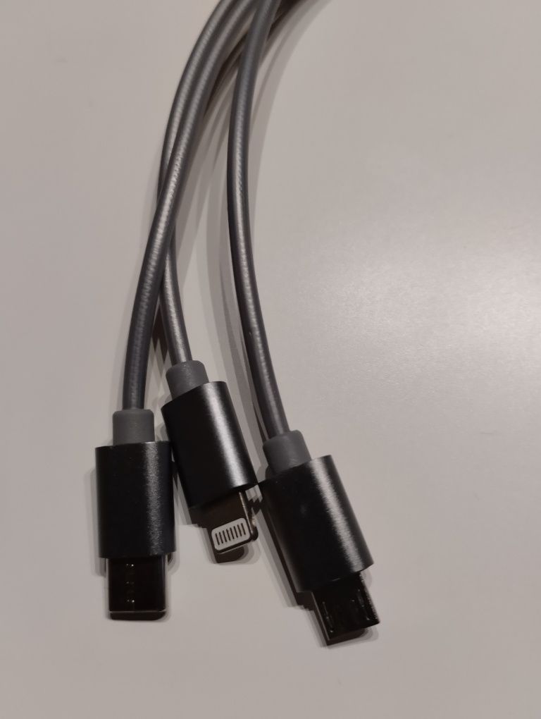 Kabel USB typu 3x1- C , micro lightning 1 m