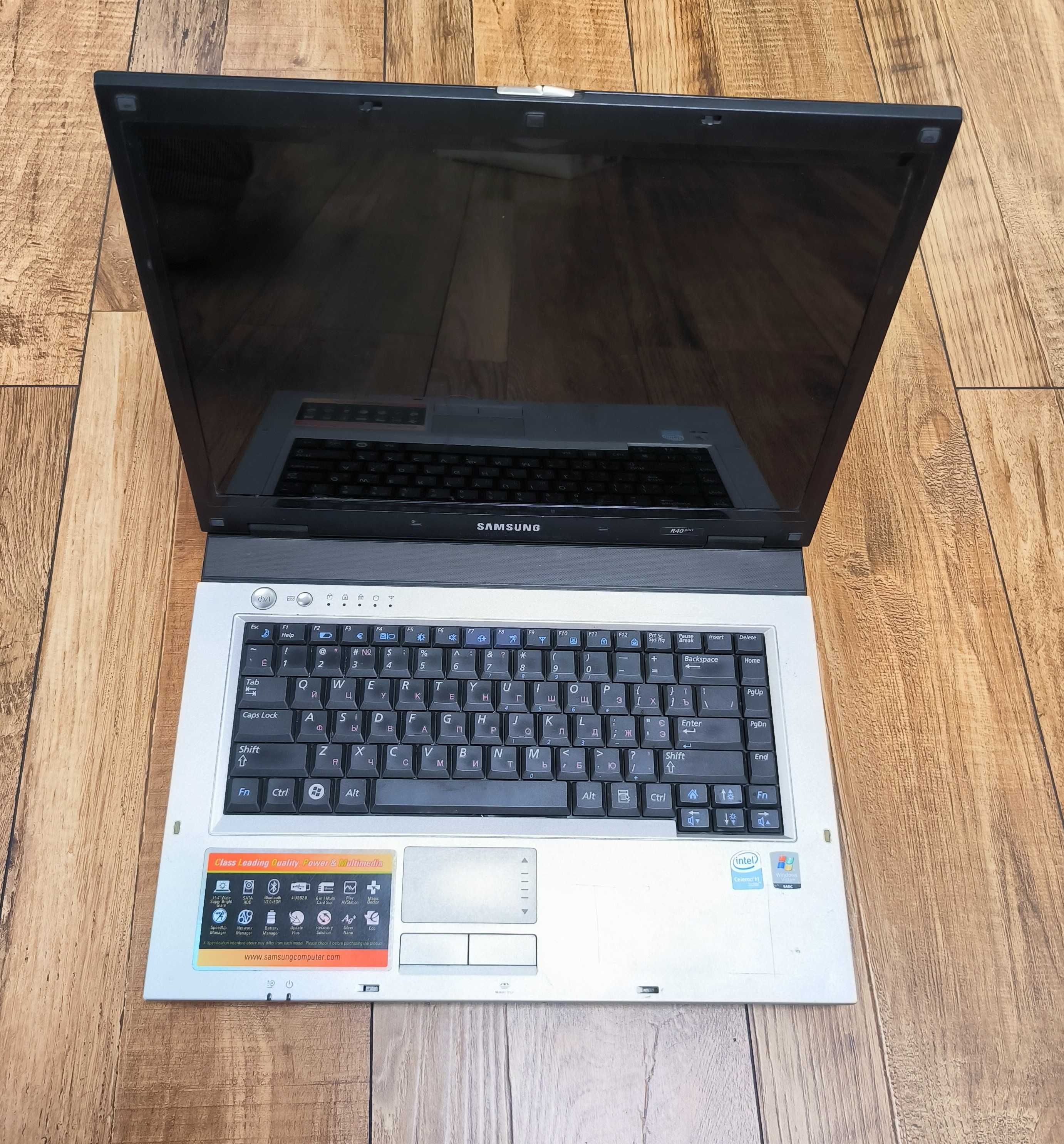 Продам ноутбук samsung r40 plus (полурабочий)
