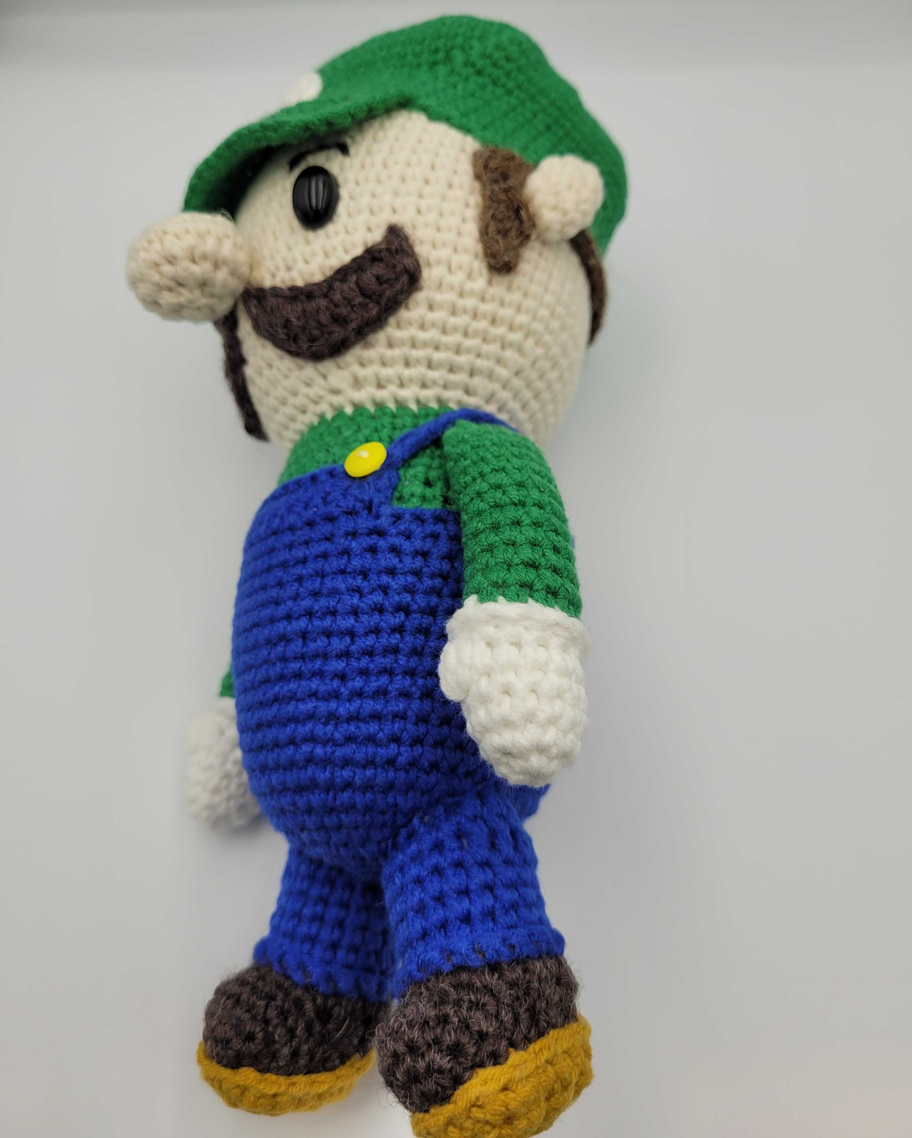 Luigi Super Mario Bros maskotka Hand MAde