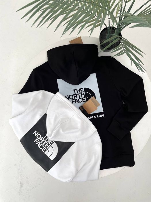 Худі The North Face Box Logo чорне/ біла кофта тнф чоловіча з лого/tnf