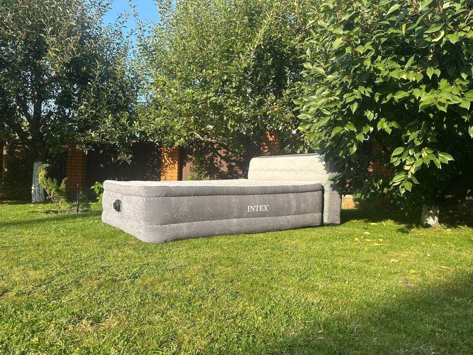 ‼️Надувная кровать двуспальная с подголовником. Матрас. Ліжко надувне