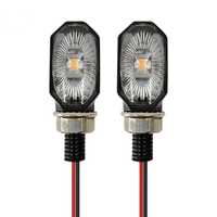 Par piscas LED octagonais rosca pequenos moto cafe racer