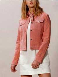 Рожева замшева куртка H&M