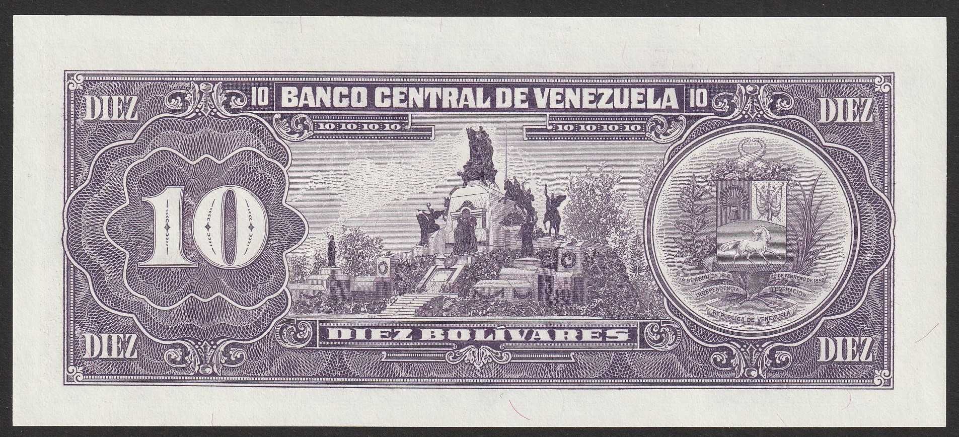 Wenezuela 10 bolivares 1992 - Bolivar - Sucre - stan bankowy UNC