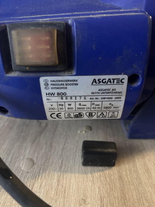 Pompa hydroforowa do hydroforu 800w asgatec